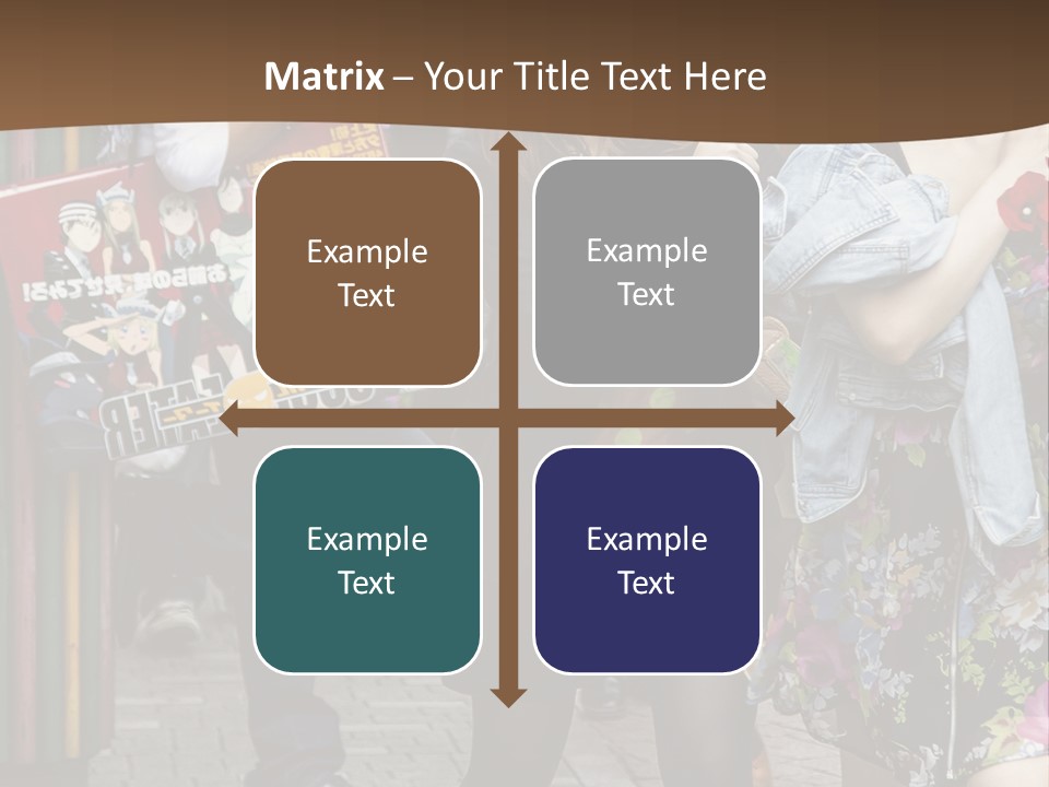 A Group Of People Walking Down A Street PowerPoint Template