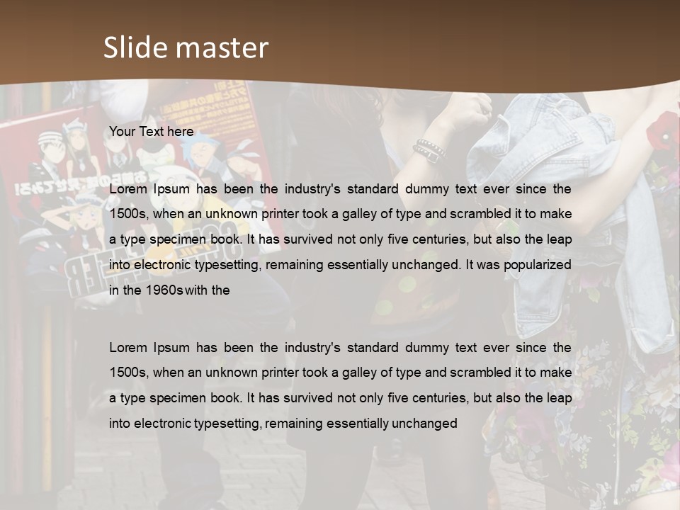 A Group Of People Walking Down A Street PowerPoint Template