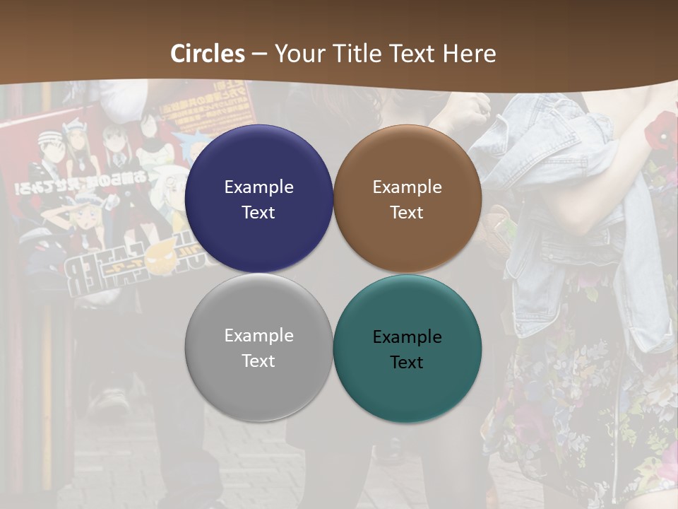 A Group Of People Walking Down A Street PowerPoint Template