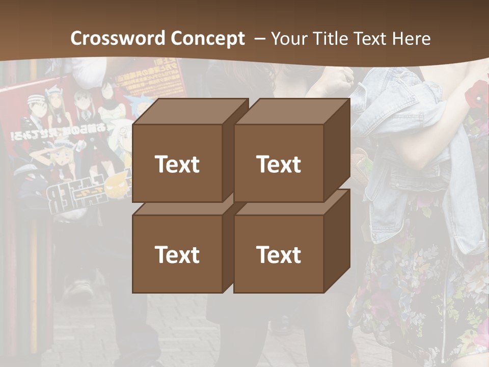 A Group Of People Walking Down A Street PowerPoint Template