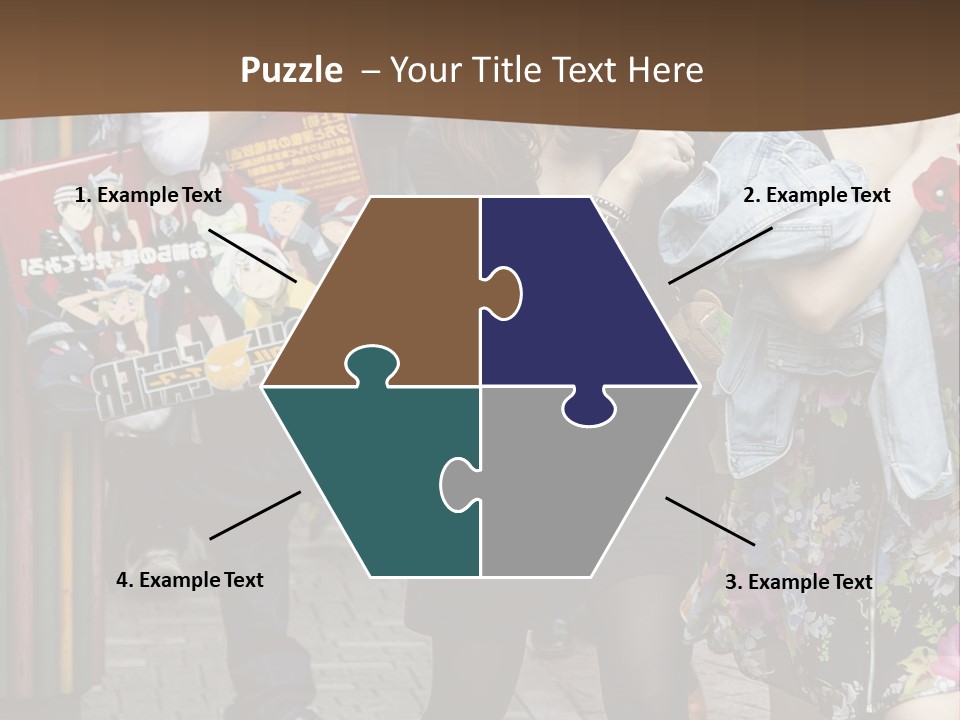 A Group Of People Walking Down A Street PowerPoint Template