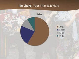 A Group Of People Walking Down A Street PowerPoint Template