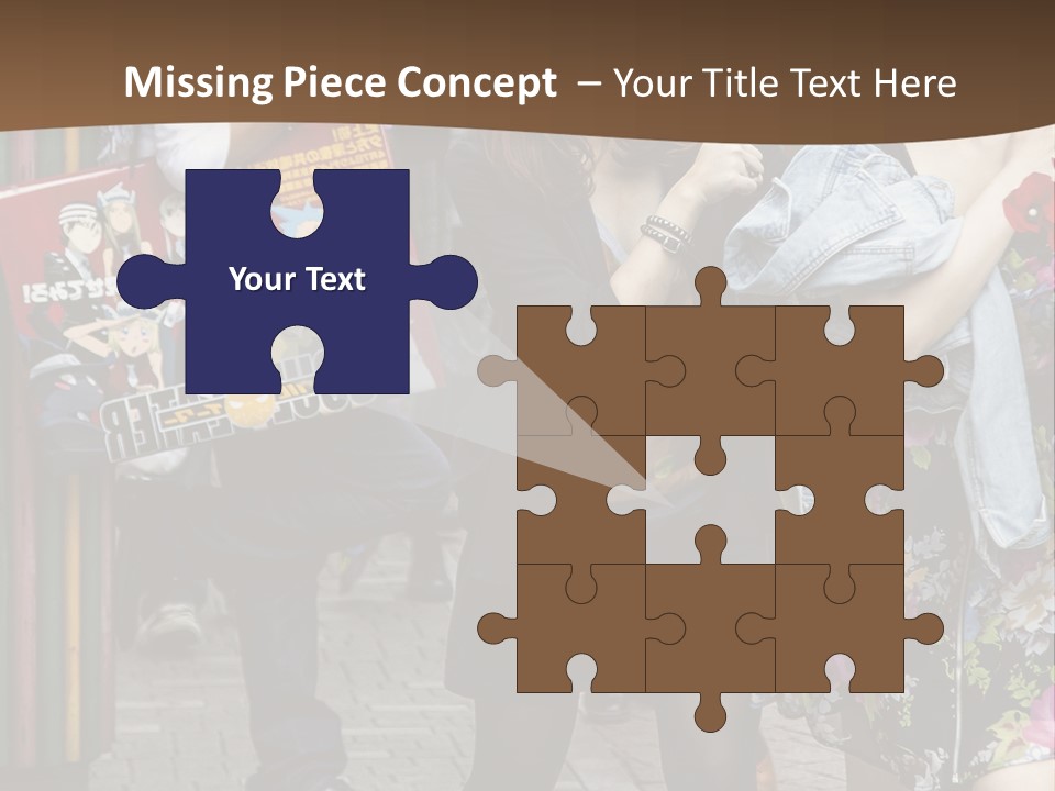 A Group Of People Walking Down A Street PowerPoint Template