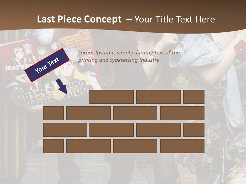 A Group Of People Walking Down A Street PowerPoint Template