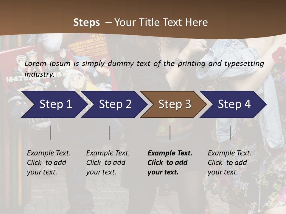 A Group Of People Walking Down A Street PowerPoint Template