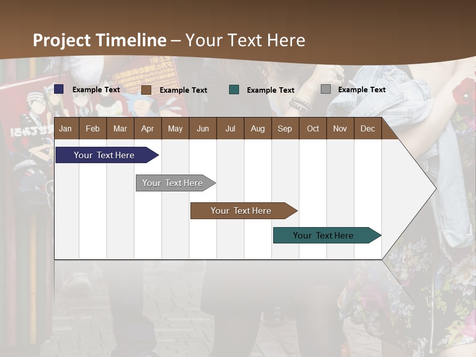 A Group Of People Walking Down A Street PowerPoint Template