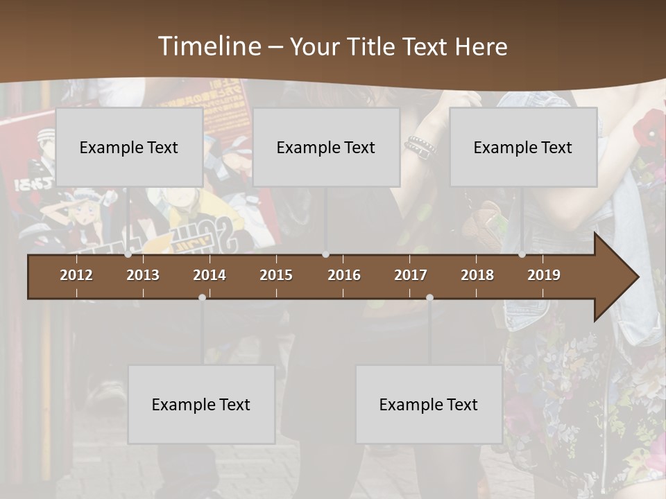 A Group Of People Walking Down A Street PowerPoint Template