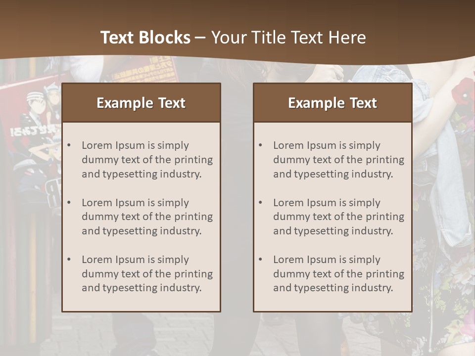 A Group Of People Walking Down A Street PowerPoint Template