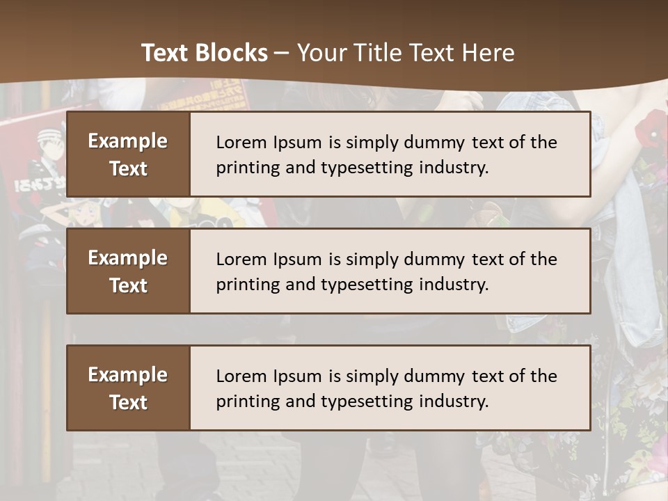 A Group Of People Walking Down A Street PowerPoint Template