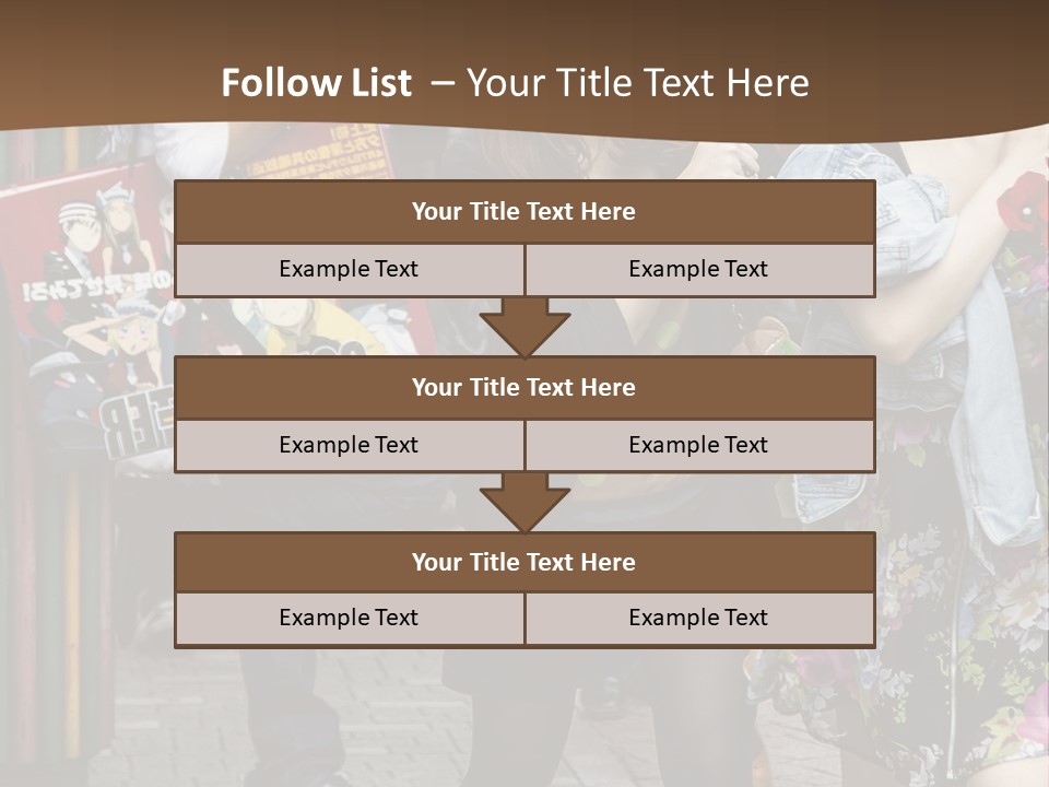 A Group Of People Walking Down A Street PowerPoint Template