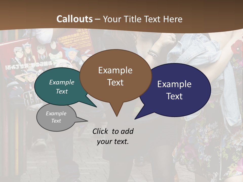 A Group Of People Walking Down A Street PowerPoint Template