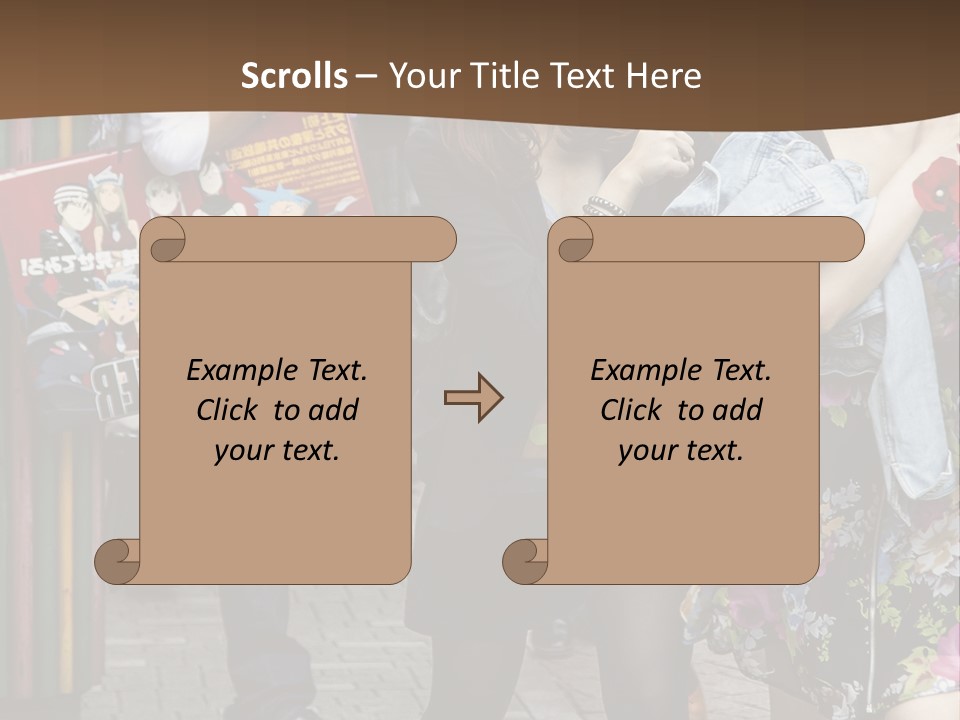A Group Of People Walking Down A Street PowerPoint Template