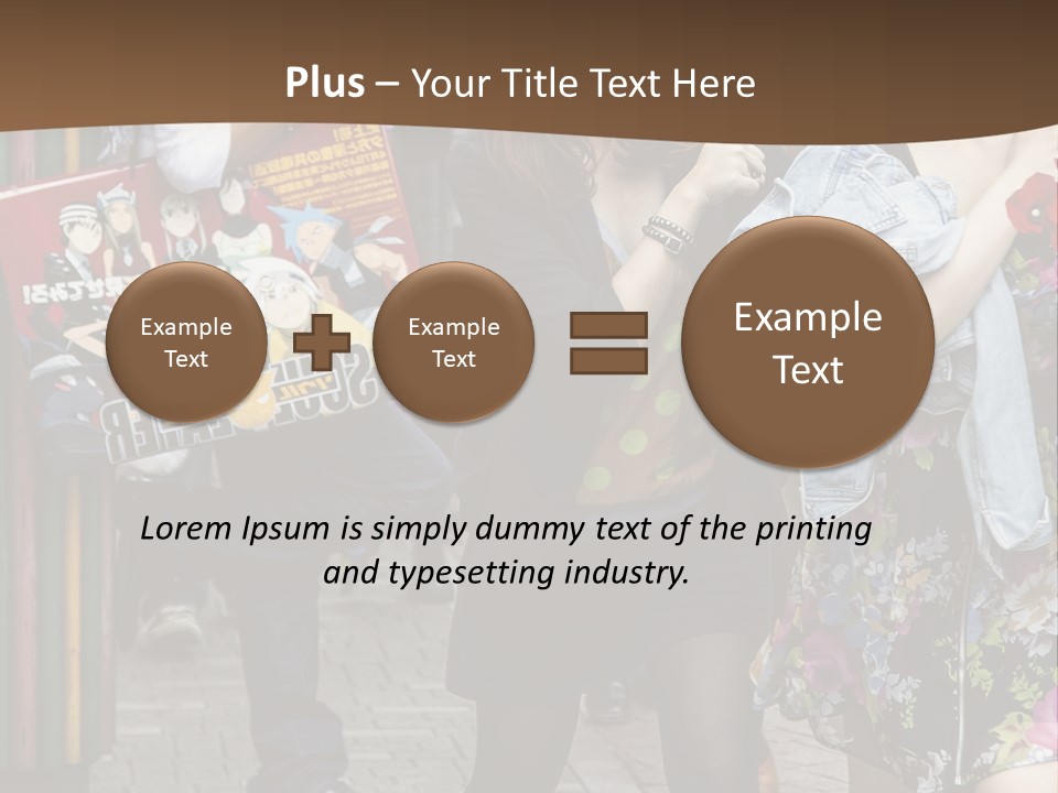 A Group Of People Walking Down A Street PowerPoint Template