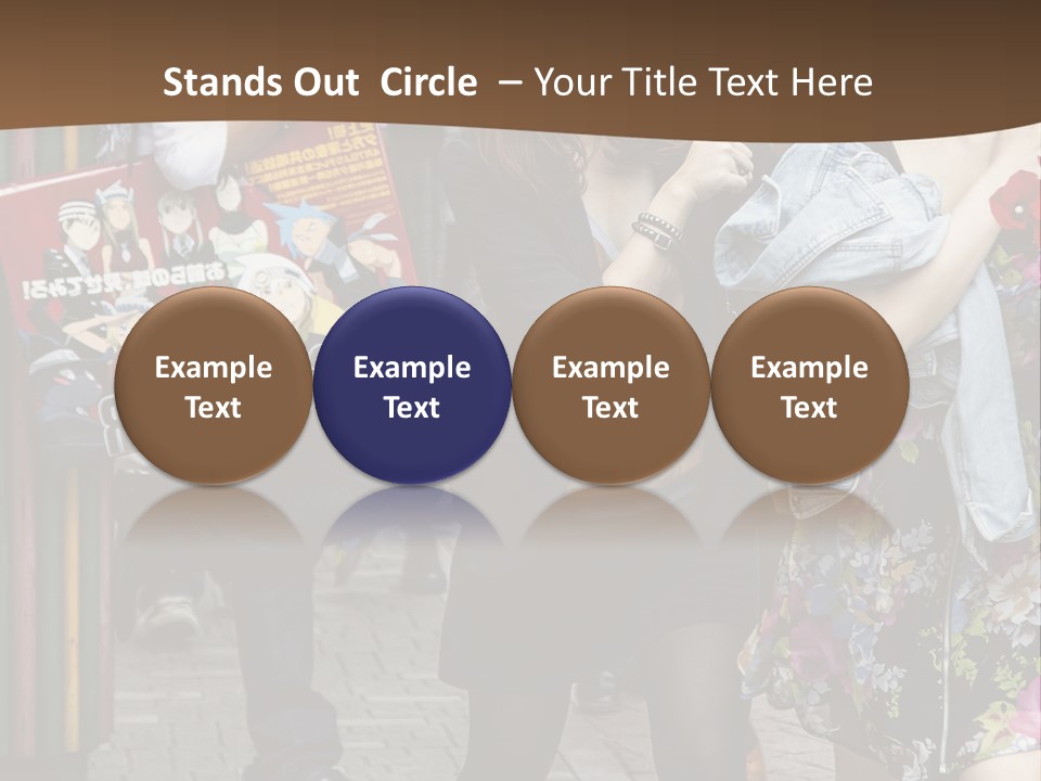 A Group Of People Walking Down A Street PowerPoint Template