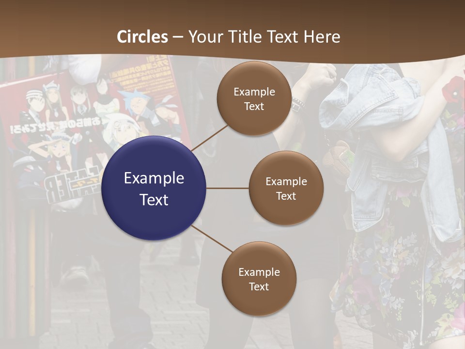 A Group Of People Walking Down A Street PowerPoint Template
