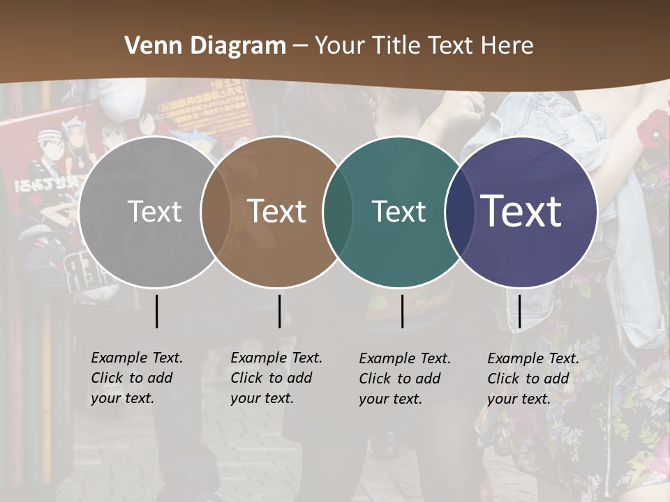 A Group Of People Walking Down A Street PowerPoint Template