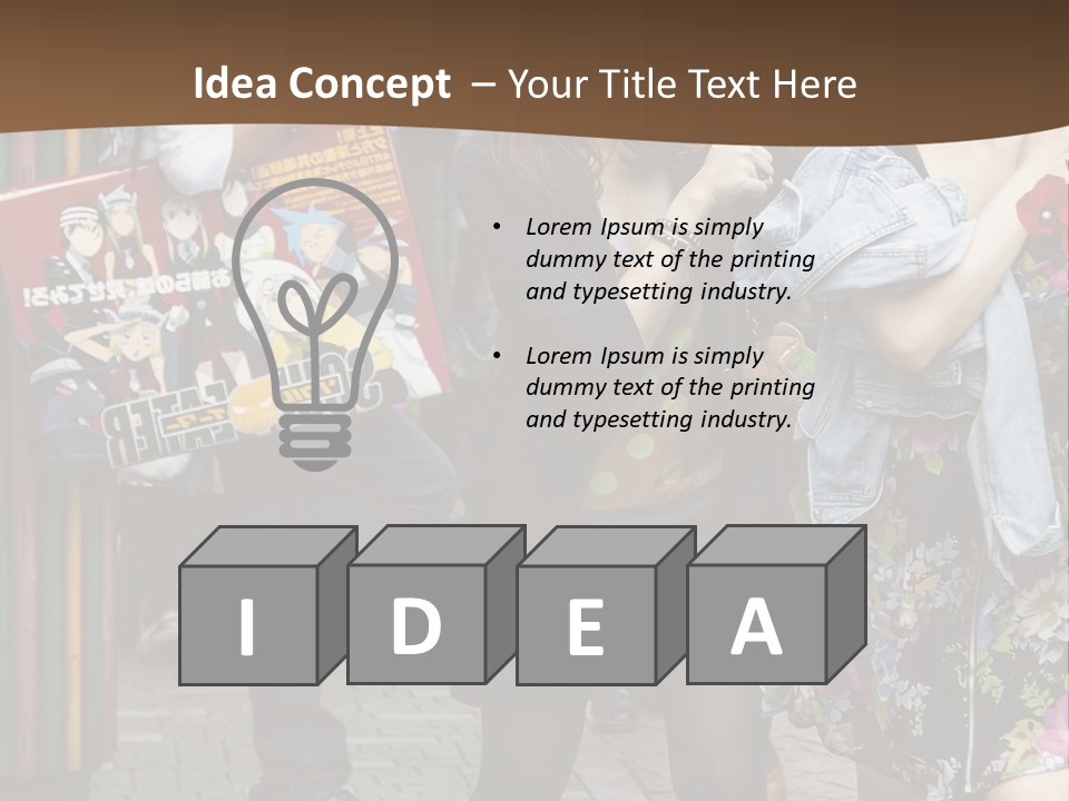 A Group Of People Walking Down A Street PowerPoint Template