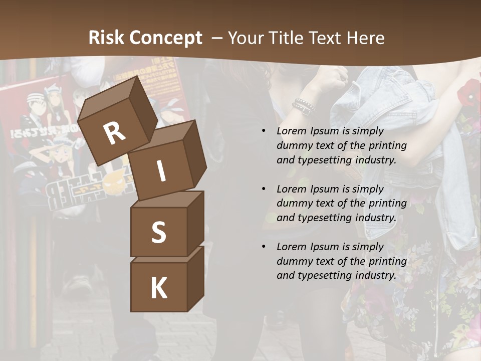 A Group Of People Walking Down A Street PowerPoint Template