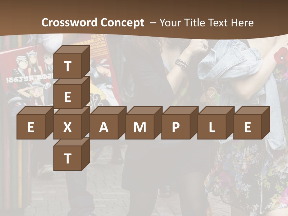 A Group Of People Walking Down A Street PowerPoint Template
