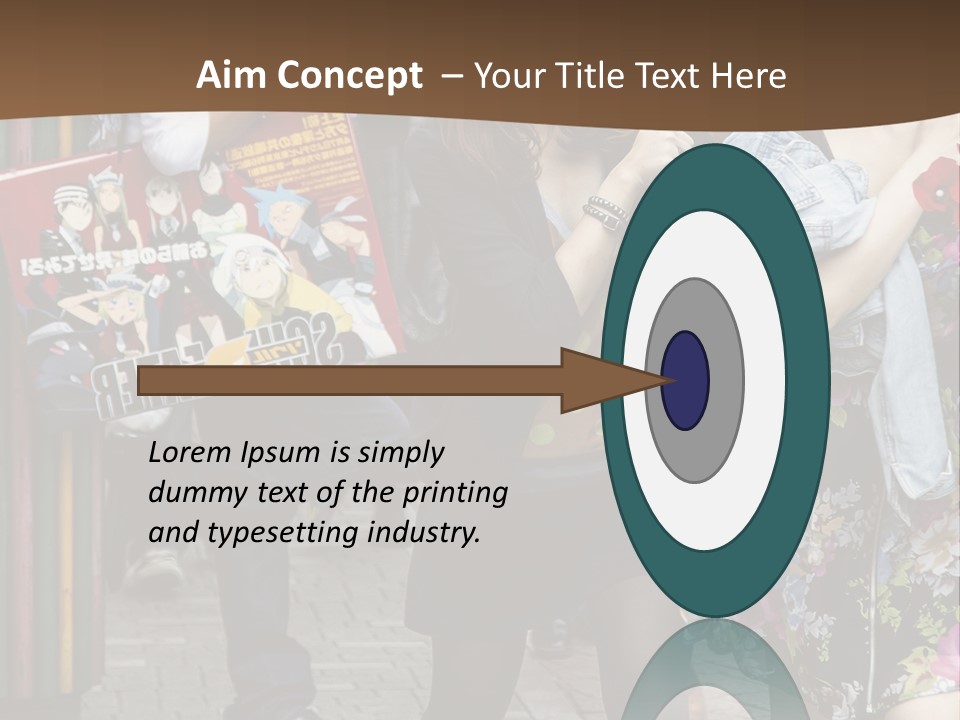 A Group Of People Walking Down A Street PowerPoint Template