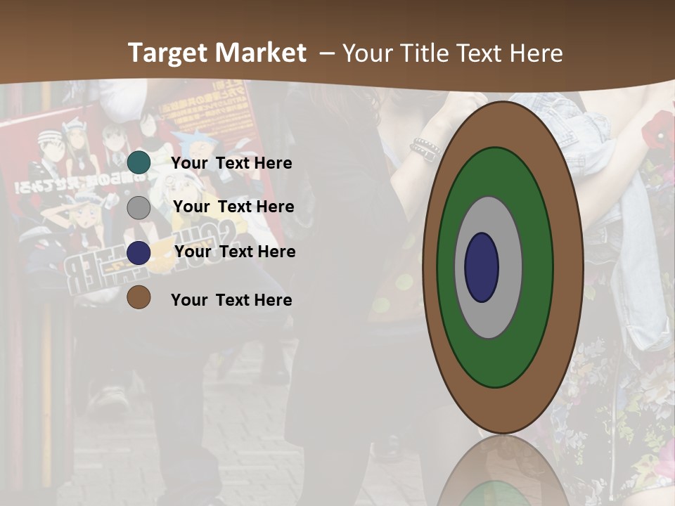 A Group Of People Walking Down A Street PowerPoint Template