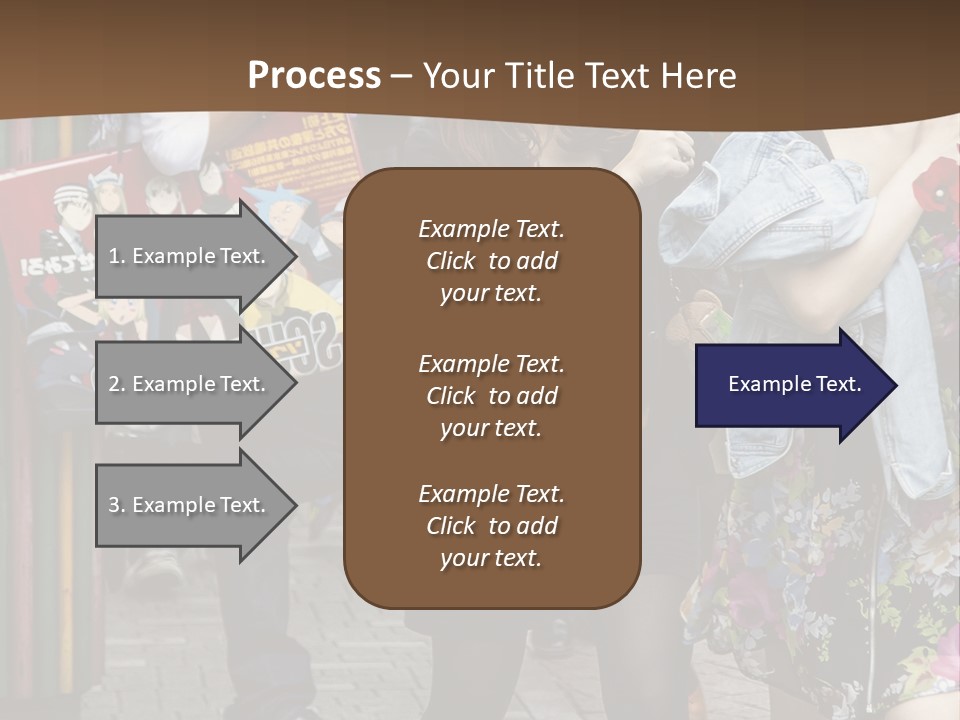 A Group Of People Walking Down A Street PowerPoint Template