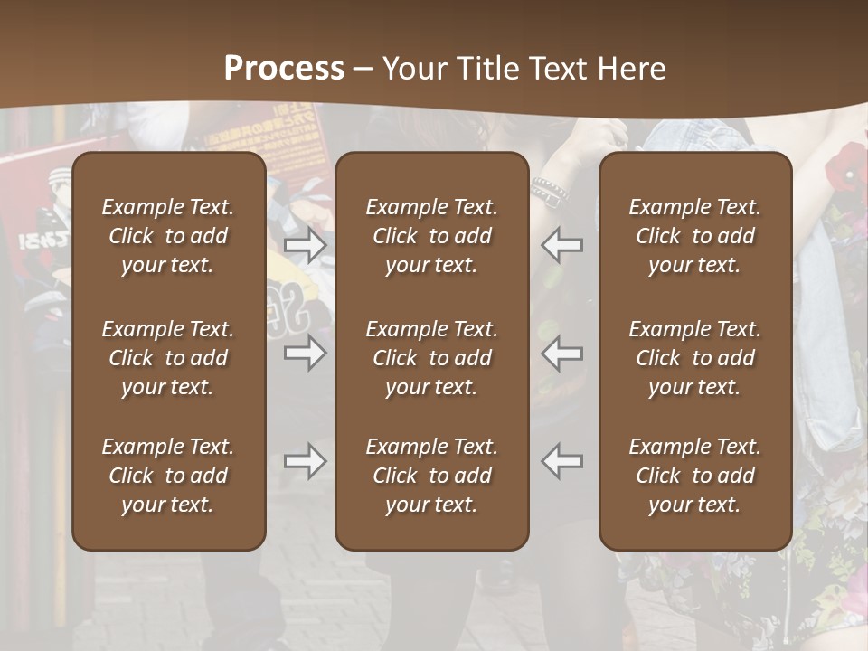 A Group Of People Walking Down A Street PowerPoint Template