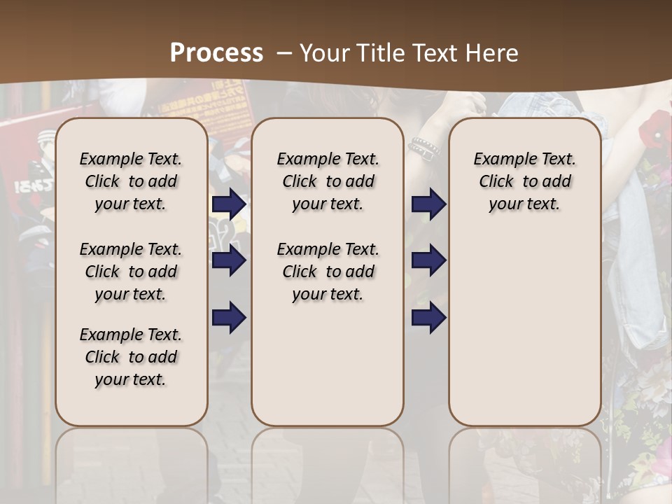 A Group Of People Walking Down A Street PowerPoint Template