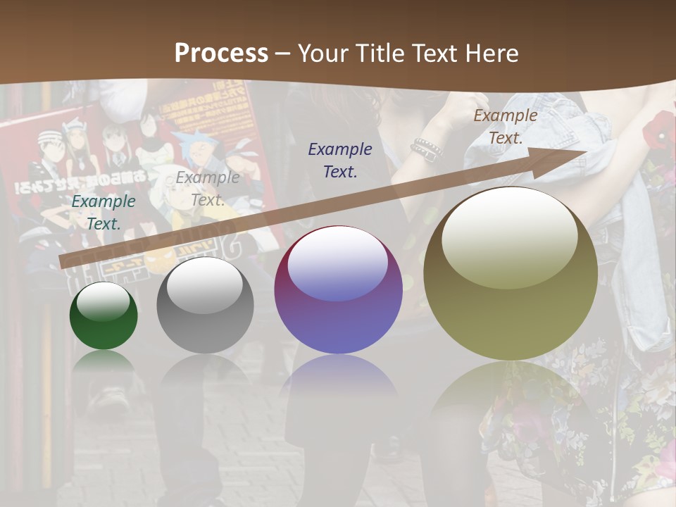 A Group Of People Walking Down A Street PowerPoint Template
