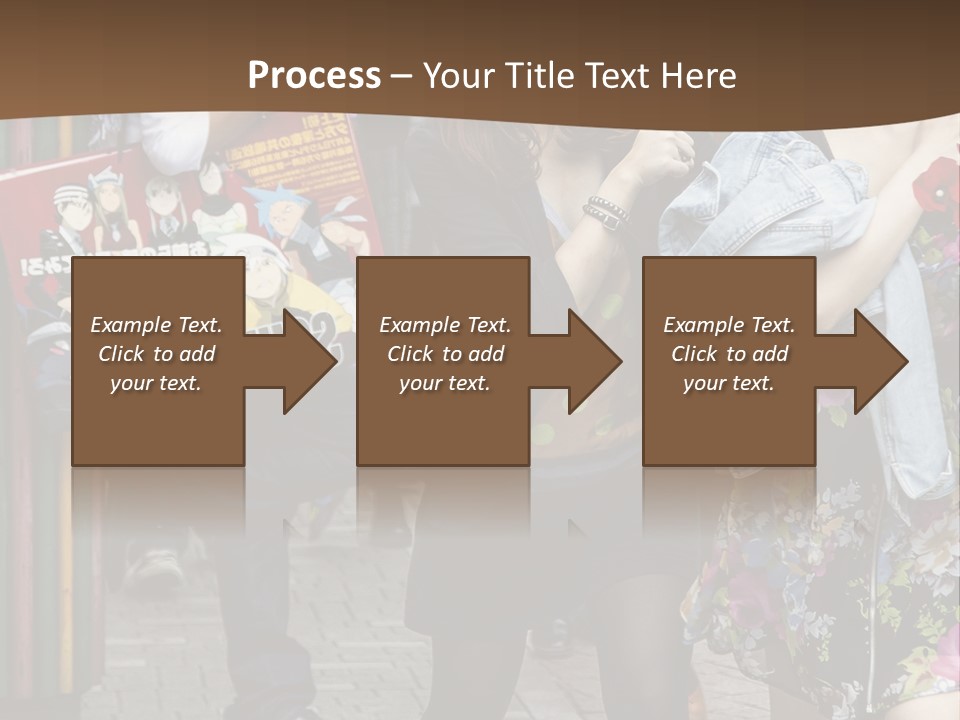 A Group Of People Walking Down A Street PowerPoint Template
