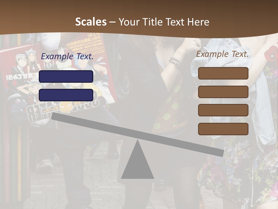 A Group Of People Walking Down A Street PowerPoint Template