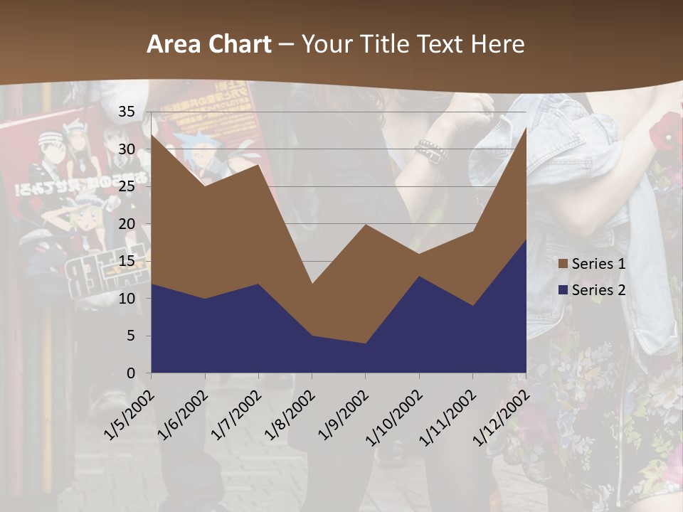 A Group Of People Walking Down A Street PowerPoint Template