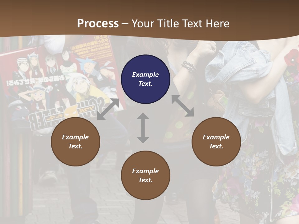 A Group Of People Walking Down A Street PowerPoint Template