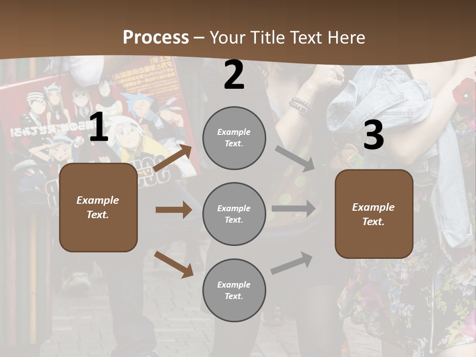 A Group Of People Walking Down A Street PowerPoint Template