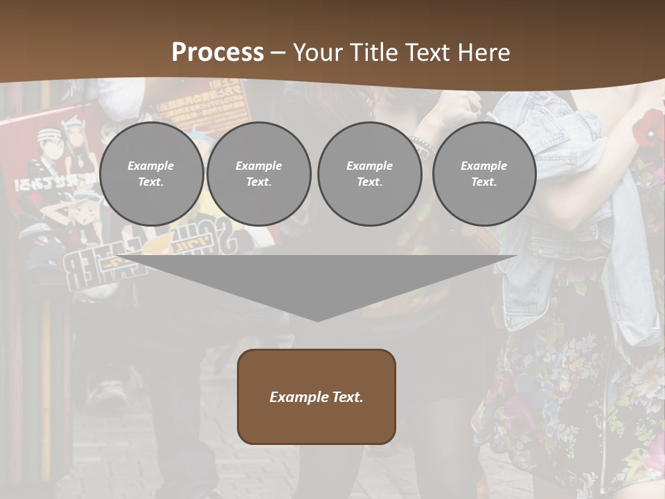 A Group Of People Walking Down A Street PowerPoint Template