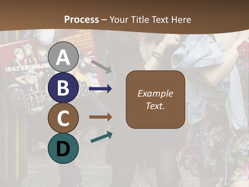 A Group Of People Walking Down A Street PowerPoint Template