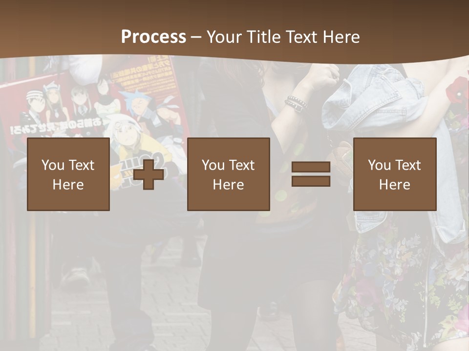 A Group Of People Walking Down A Street PowerPoint Template