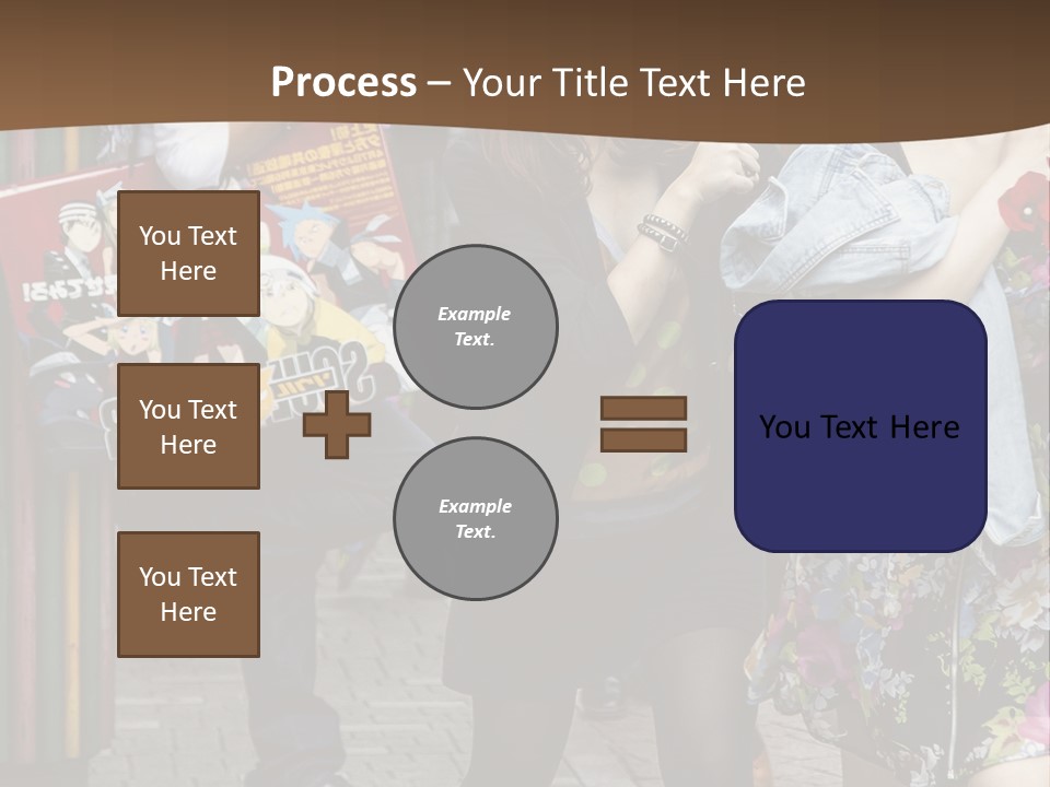 A Group Of People Walking Down A Street PowerPoint Template