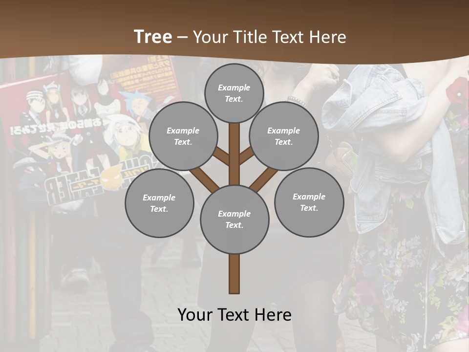A Group Of People Walking Down A Street PowerPoint Template