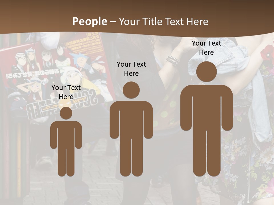 A Group Of People Walking Down A Street PowerPoint Template