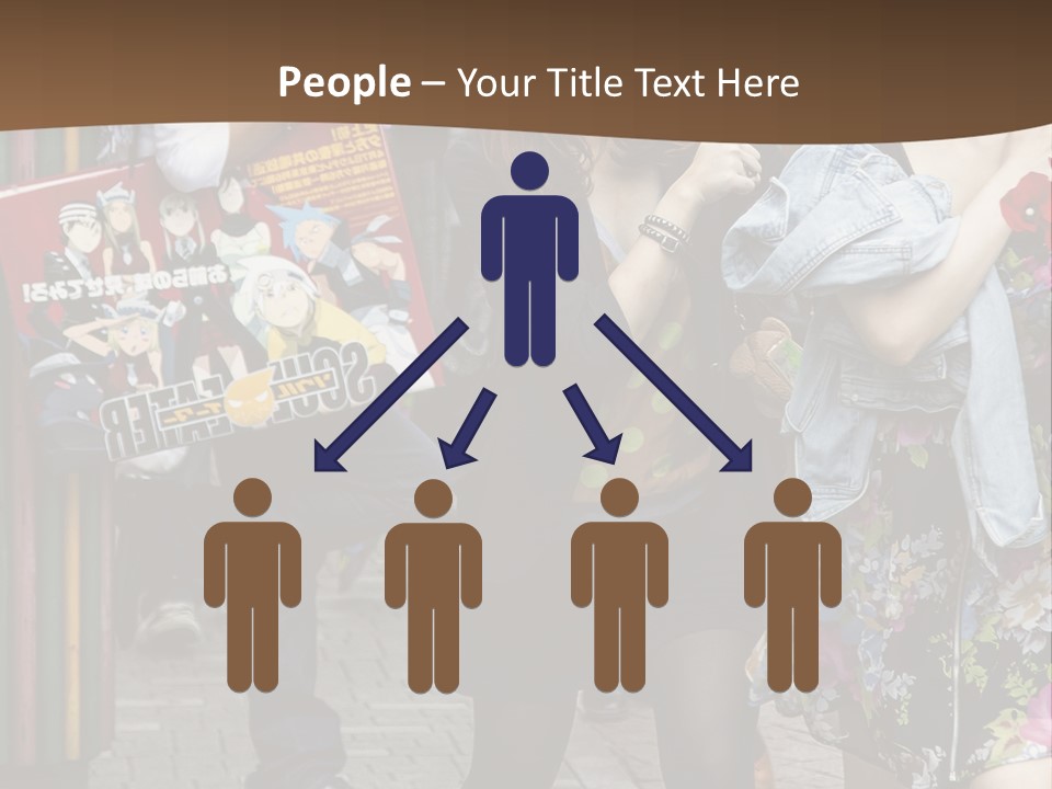 A Group Of People Walking Down A Street PowerPoint Template