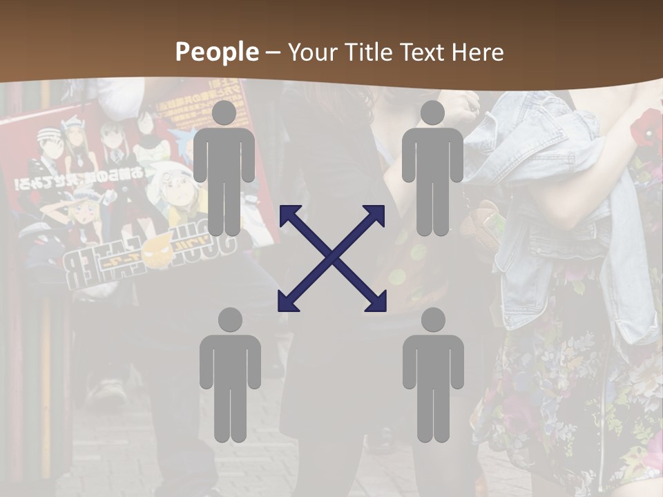 A Group Of People Walking Down A Street PowerPoint Template