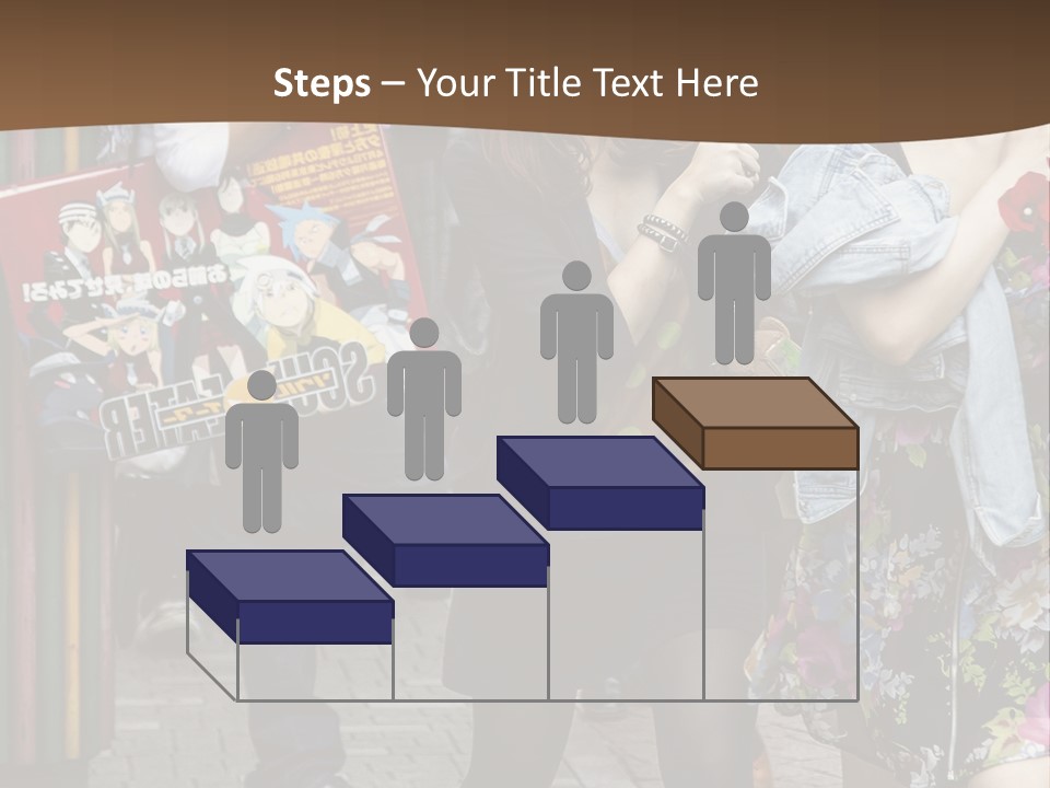 A Group Of People Walking Down A Street PowerPoint Template