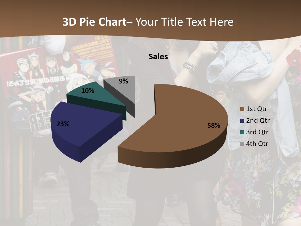 A Group Of People Walking Down A Street PowerPoint Template