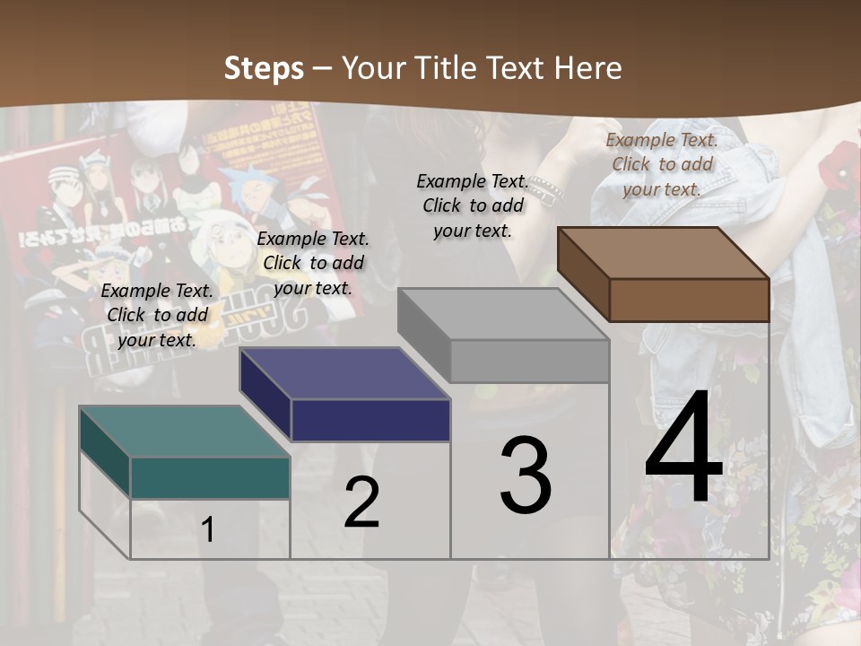 A Group Of People Walking Down A Street PowerPoint Template