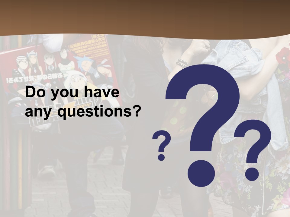 A Group Of People Walking Down A Street PowerPoint Template