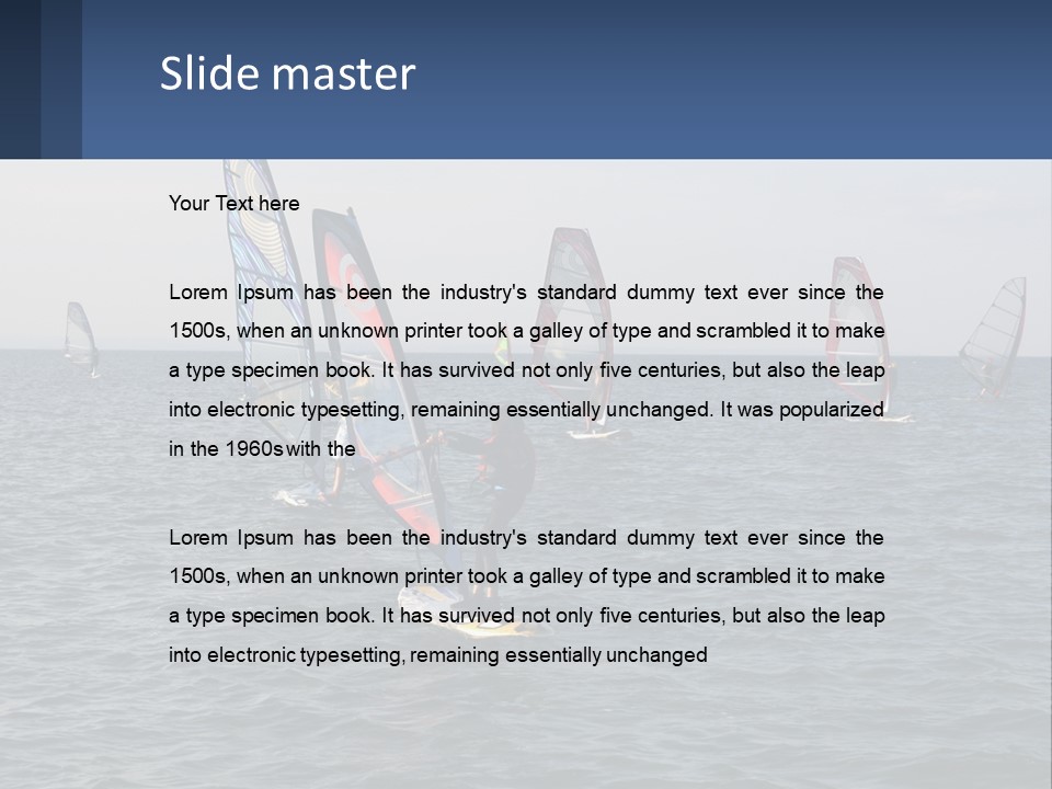 A Woman Windsurfing In The Ocean With Other Sailboats In The Background PowerPoint Template