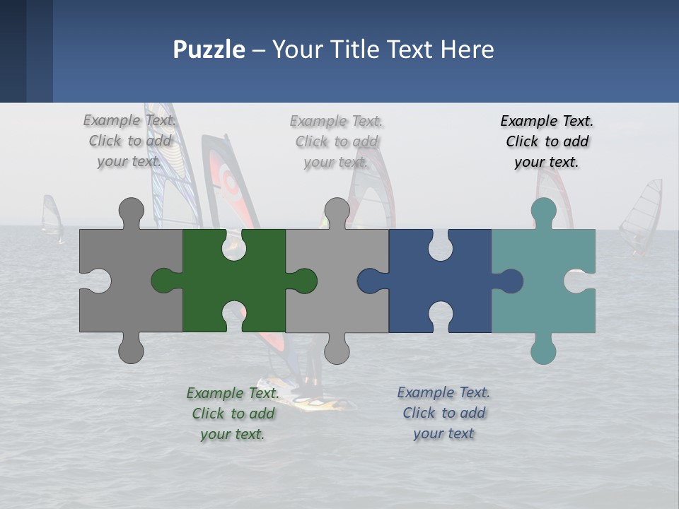 A Woman Windsurfing In The Ocean With Other Sailboats In The Background PowerPoint Template