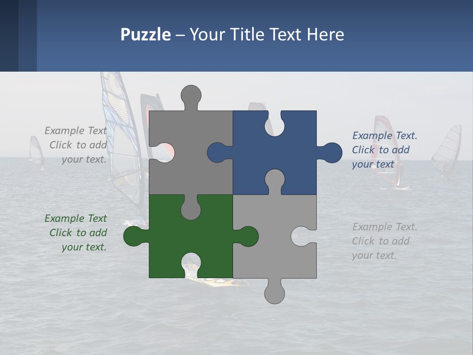 A Woman Windsurfing In The Ocean With Other Sailboats In The Background PowerPoint Template