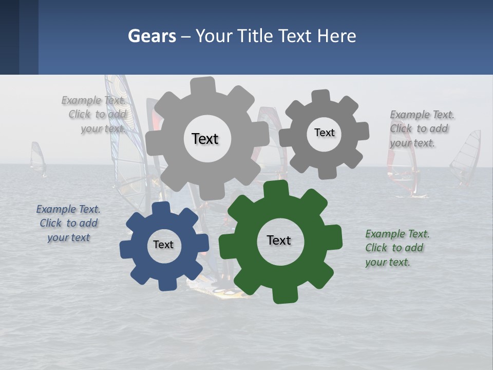 A Woman Windsurfing In The Ocean With Other Sailboats In The Background PowerPoint Template